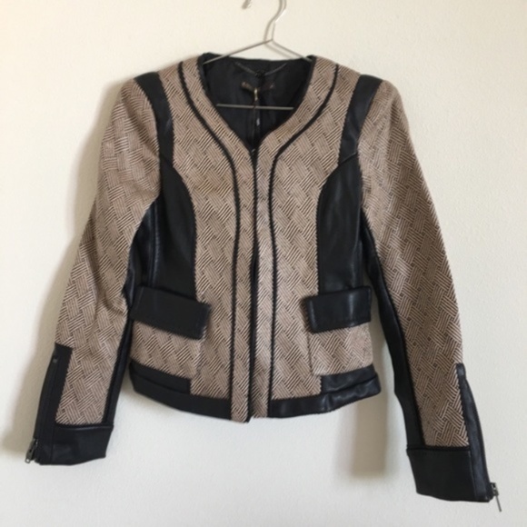 Supertrash Jackets & Blazers - NWT Supertrash Jaffy Raffia Jacket - Tan/Blk Sz 36